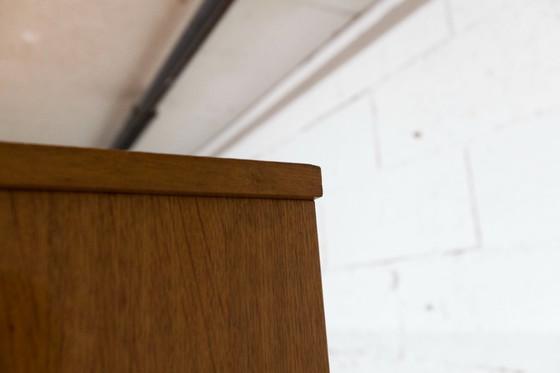 Image 1 of 1970s Scandinavian wardrobe with hanging space, shelf, mirror, 21x126cm, 2 doors