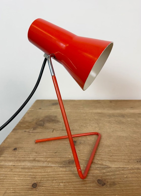 Vintage Red Table Lamp by Josef Hurka for Drupol, 1960s I – Iron, Metal (photo 11 of 21)