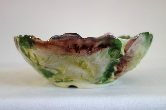 Image 1 of Scolapasta e piatto in barbotine francese d'epoca