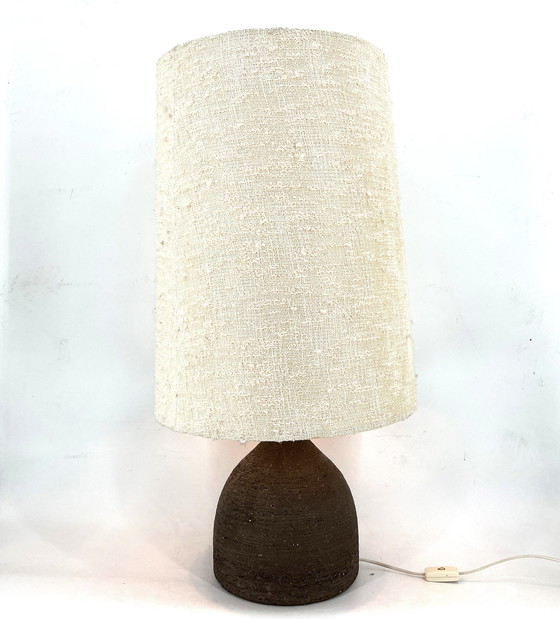 Image 1 of Large 1960s Ceramic Table Lamp or Floor Lamp with Original Fabric Shade from Krösselbach