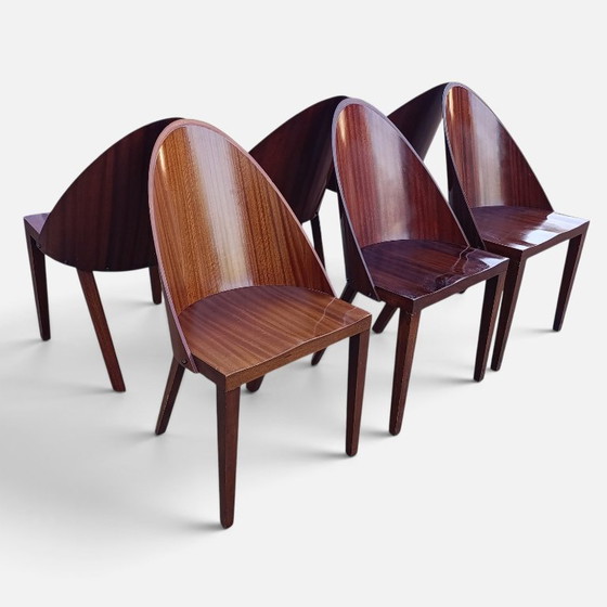 6x Philippe Starck Royal 44 Chair Chair Aleph Driade 1985 – Dining chairs, Wood (photo 12 of 19)