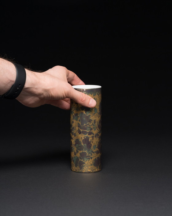 Image 1 of Vase en porcelaine peint à la main Hans Wohlrab Rosenthal H. Drexler Duo Goldfeuer