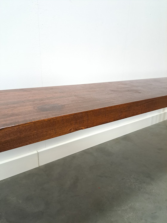 Image 1 of Banc en acajou massif avec pieds chromés