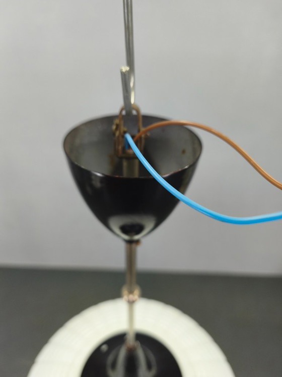 Image 1 of Lampada a sospensione ceca regolabile, in vetro opalino, anni '70