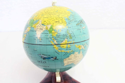 Wereldkaart / aardglobe merk MS jaren 50