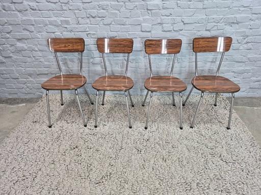 Juego de 4 sillas de cocina de diseño vintage de Brabantia, Países Bajos, década de 1960-1970
