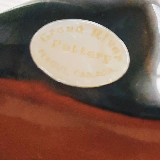 Image 1 of Vintage glazed Canadian ceramic frog with open mouth 1970's