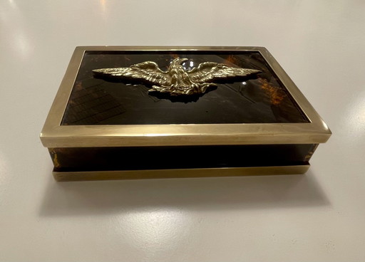 Lucite Schildpatt Messing Box Dior Frankreich 70er Jahre 