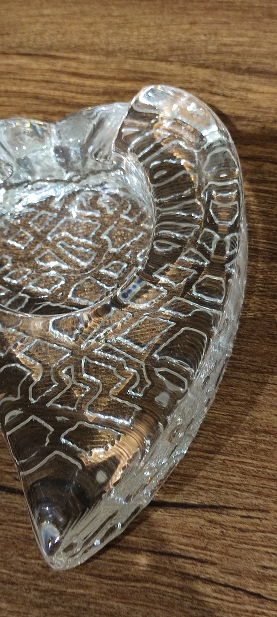Image 1 of Vintage thick glass ashtray, Scandinavian design, 1960s-70s