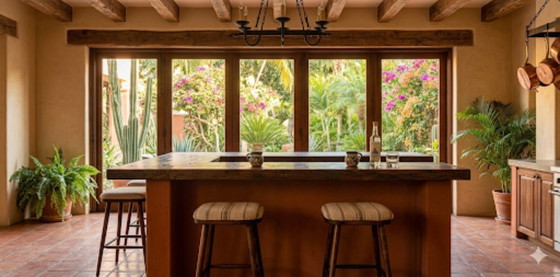 Image 1 of Bar stools set of 2 natural Linen and wood 