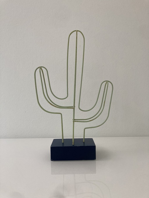 Modern Wire Sculpture Cactus