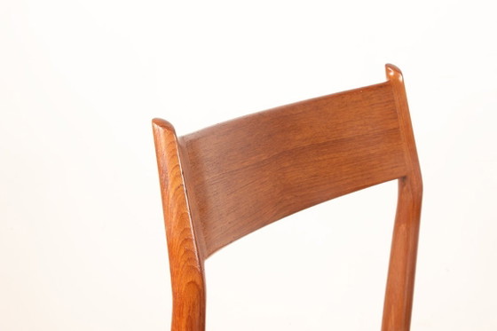 Image 1 of Set van 6 Deense stoelen van teak en skai, nieuw, model 418 van Arne Vodder voor Sibast 1960.