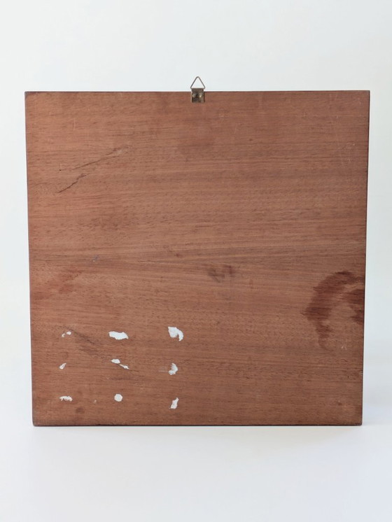 Image 1 of Arte da parete in legno intarsiato del Medioevo - Ritratto di donna elegante