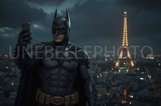 Image 1 of Foto stampata su plexiglass / Batman a Parigi