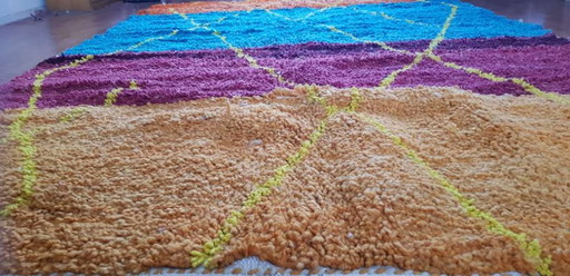 Hand-knotted Berber wool rug 242x160cm