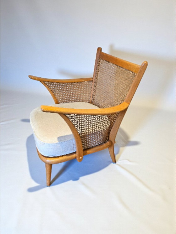 Image 1 of Loungefauteuil uit het midden van de 20e eeuw, vlechtwerk, Paul Boman, 1940, Finland