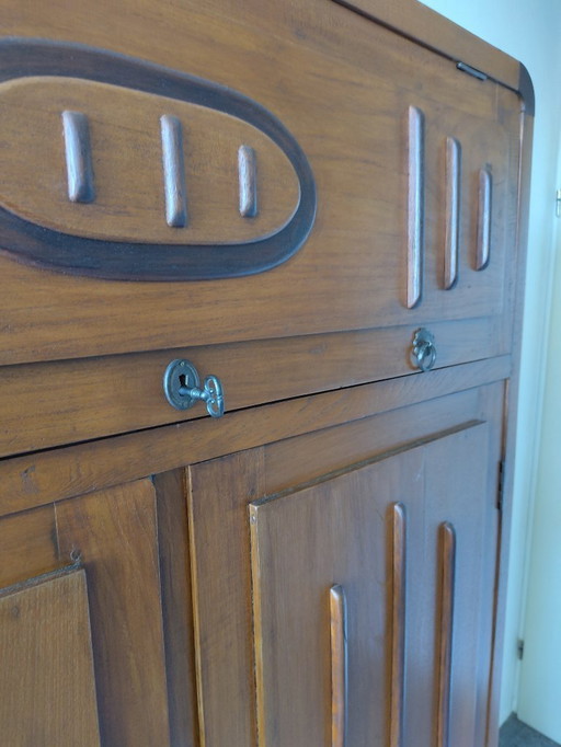 Vintage Notarschrank im Art-Deco-Stil/Amsterdamer Schule