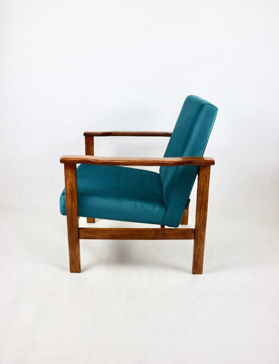 Image 1 of Fauteuil Vos in Blauw Turquoise, 1970