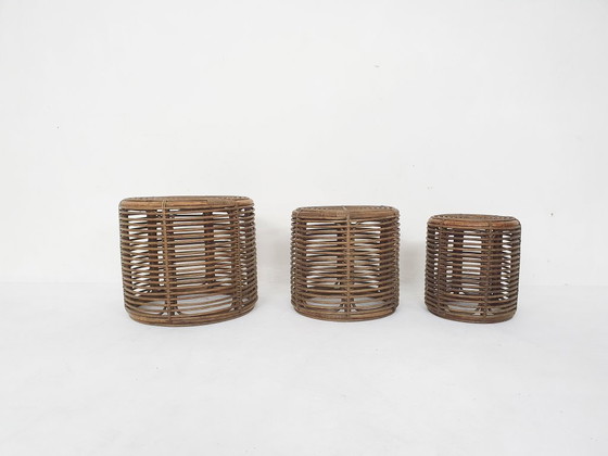 Image 1 of Juego de tres cestas o mesas auxiliares de manou attrb. a Tito Agnoli, Italia años 70