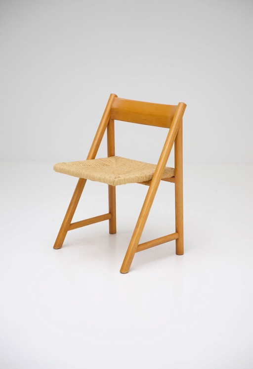 8 sedie in legno e corda