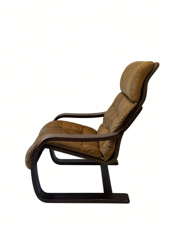 Design Sigurd Resell „Gatsby“|Fauteuil Cantilever|Vatne Møbler|1970, Cuir, Marron (photo 4 sur 11)