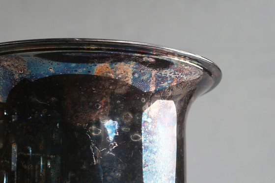 Image 1 of Cubo de hielo de latón plateado estilo Art Déco francés, década de 1900