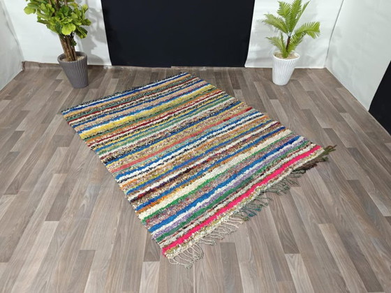 Image 1 of Mehrfarbige Berber-Tapis aus Leinen, 250 cm x 200 cm