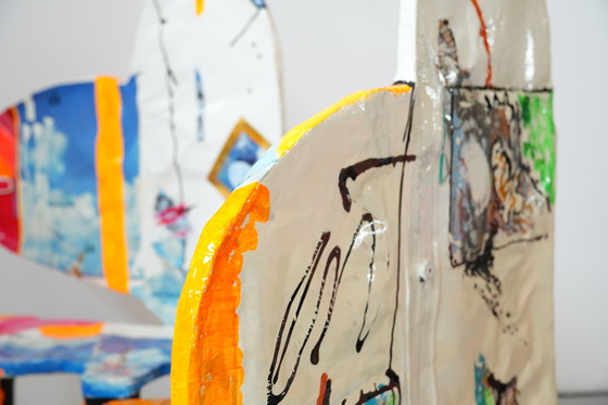 Image 1 of Set di 6 sedie Pop Art firmate da Guido Coletti (1995, firmate nel 2013)