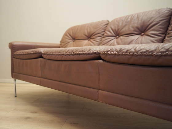 Image 1 of Canapé en cuir marron, Design danois, années 1960, Manufacture : AS Vejen Polstermøbelfabrik