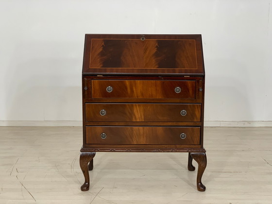 Image 1 of anglais acajou secrétaire bureau commode vintage