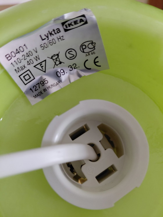 Image 1 of Lampe de table vintage IKEA Lykta en verre vert, lampe champignon fonctionnelle