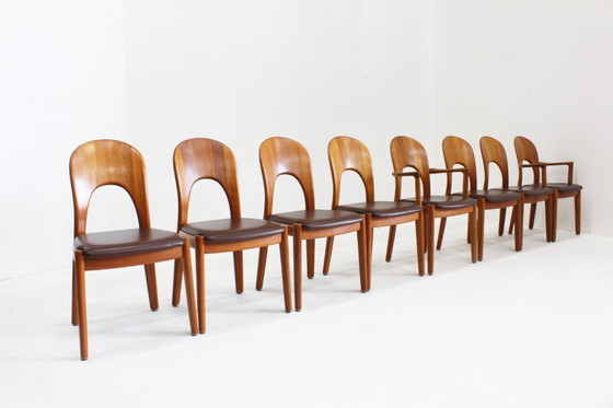 Image 1 of Sedie da pranzo vintage danesi della metà del secolo Niels Koefoed, set di 8