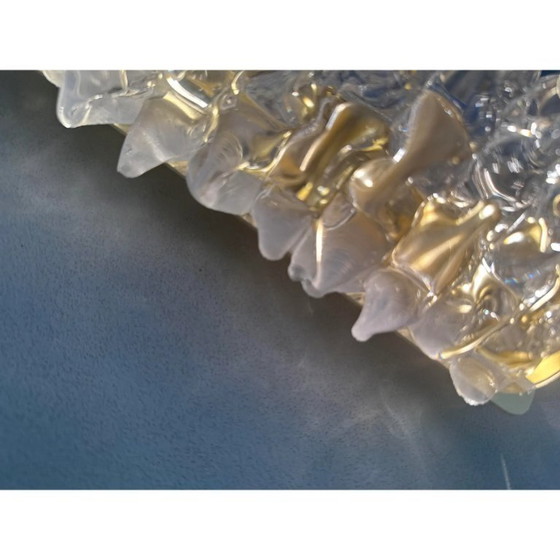 Image 1 of Paire d'appliques murales en verre de Murano clair italien de style Art Déco de Barovier