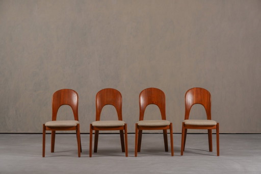 Vintage Morten Dining Chairs in Teak by Niels Koefoed for Hornslet Møbelfabrik, Denmark 1970's, Set of 4