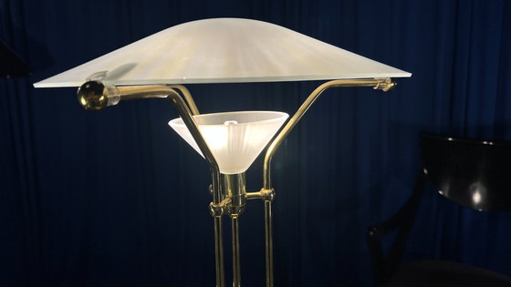 Image 1 of Lampe de table vintage 90s postmoderne or 80s Memphis Art Déco