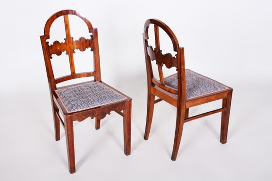 Restored Art Deco Dinig Set, Caucasian Walnut, Thuja, Polished, England, 1920s – Dining set, Textile, Wood (photo 13 of 19)