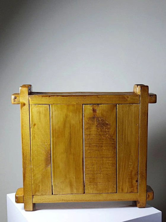Solid wood tray with handles, handcrafted, rustic style, 1960s-70s. – Table accessories (photo 16 of 16)