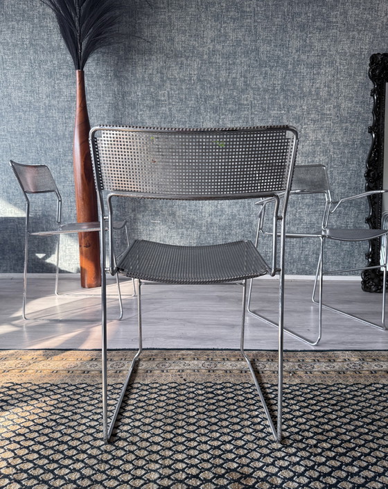 Image 1 of Juego de 3 sillas apilables cromadas "Sultana" de Arrben International, ca 80s