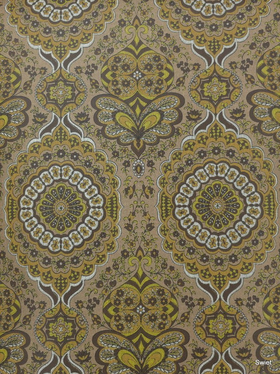 14296 Retro vintage baroque wallpaper brown yellow ocher gold – Wall decoration (photo 7 of 7)