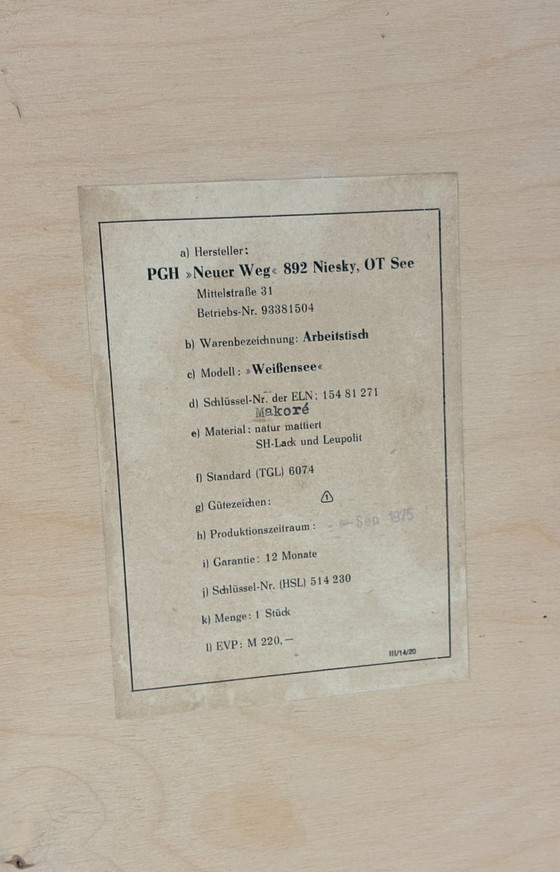 Image 1 of Mid-century modern bureau, damestafel, houten tafel, vintage bureau