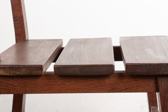 Image 1 of Set di 6 grandi sedie brutaliste in rovere massello, anni '50, nello stile di René Gabriel.