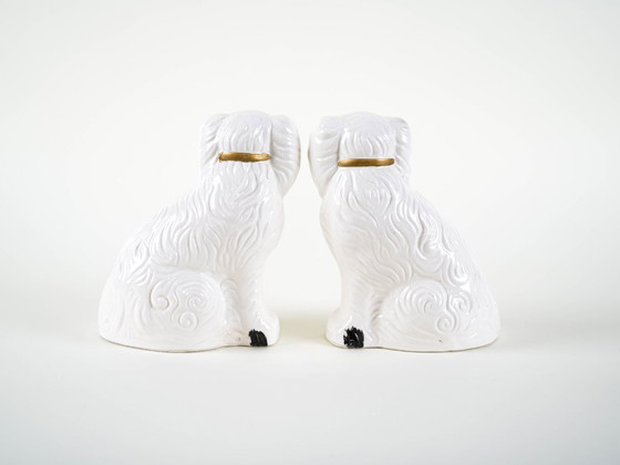 Image 1 of Figuritas de perros de cerámica, estilo inglés, década de 1970, hechas en Inglaterra.