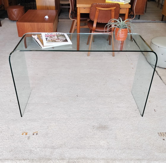 Image 1 of Glass design side table, console in Fiam style