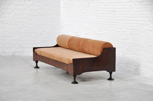 Luigi Massoni Sofa met sculpturale poten, Italië, 1959