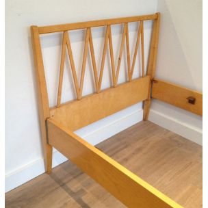 Image 1 of Vintage bed in light wood France 1940s