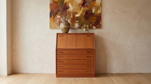 Segretaria vintage in teak "Dyrlund" della metà del secolo 