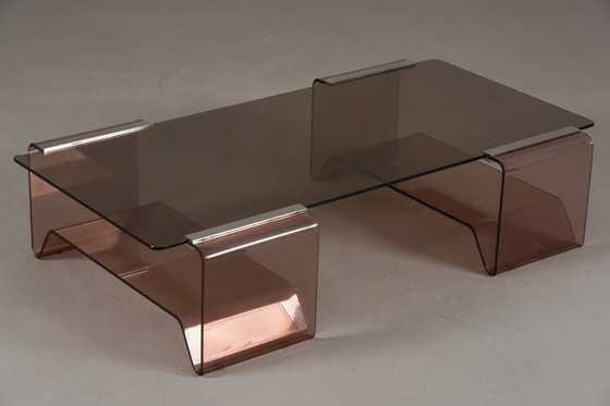 Image 1 of Table basse vintage Michel Dumas en plexiglas et verre pour Roche Bobois, années 1970