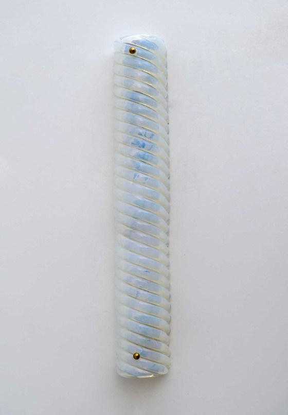 Image 1 of Huit appliques murales modernes en verre de Murano irisé, années 1980