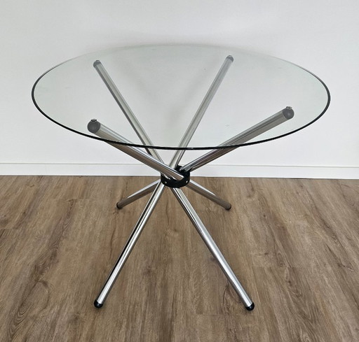 Table de salle à manger ronde en verre