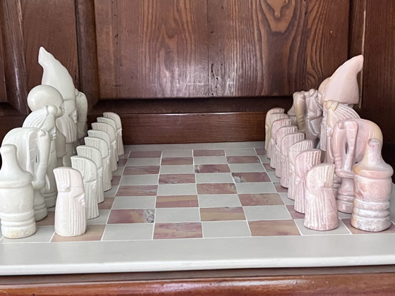 Image 1 of Beautiful hand-carved chess set made of soapstone